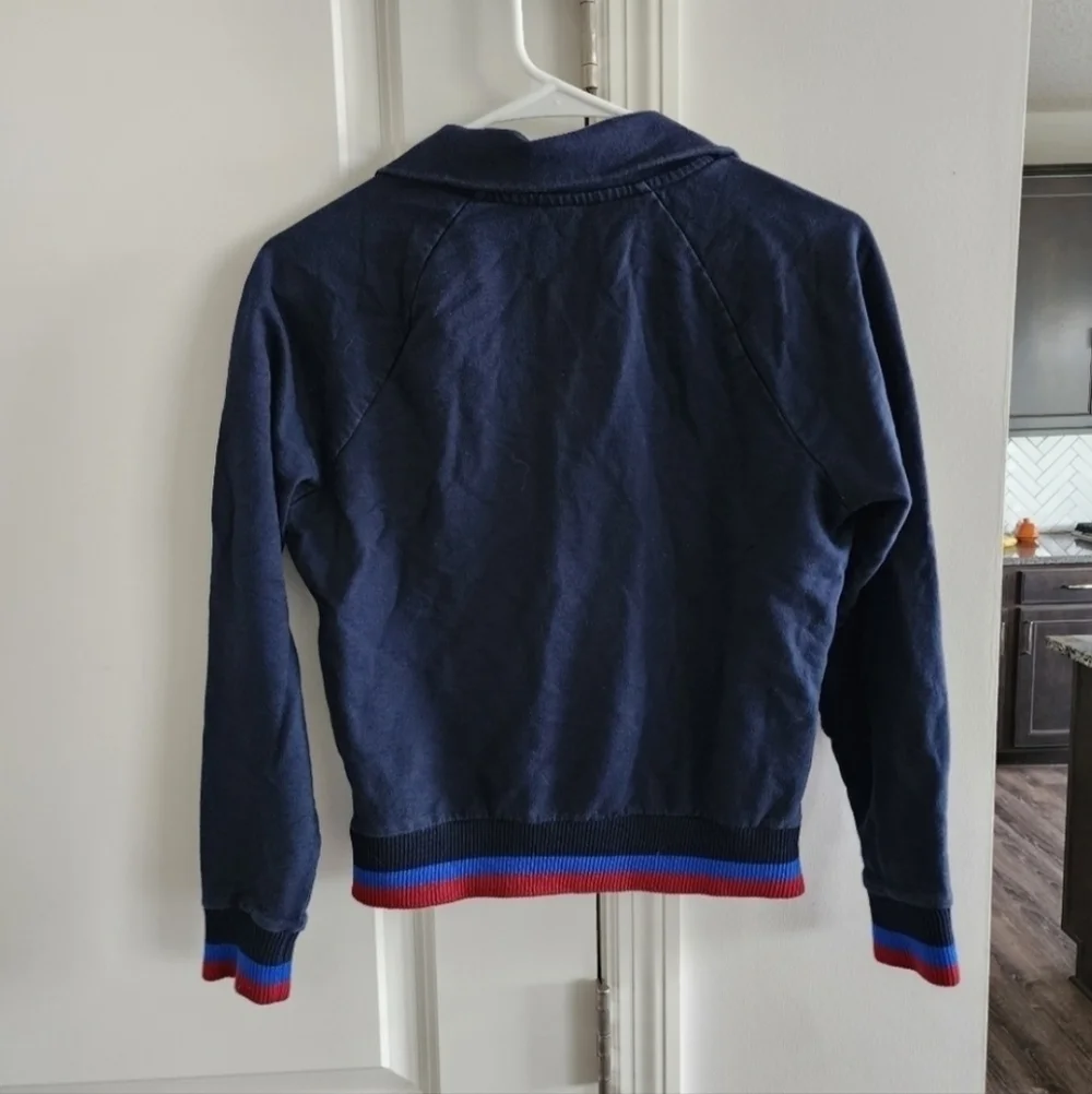 J. Crew Half-Zip Jacket In Sport Stripe Size XS